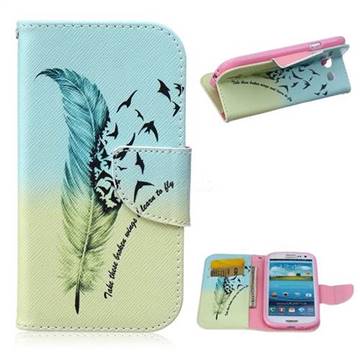 Feather Bird Leather Wallet Case for Samsung Galaxy S3 i9300 I747 L710 T999 I535 R530