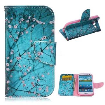 Blue Plum Leather Wallet Case for Samsung Galaxy S3 i9300 I747 L710 T999 I535 R530
