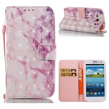 Pink Marble 3D Painted Leather Wallet Case for Samsung Galaxy S3