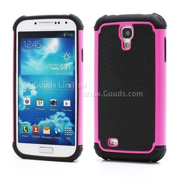Premium Silicone and Plastic Hybrid Hard Case for Samsung Galaxy S4 i9500 i9505 - Black / Rose