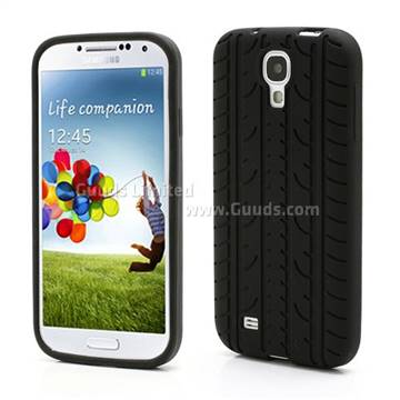 Tyre Pattern Silicone Skin Case for Samsung Galaxy S 4 IV i9500 i9505 - Black