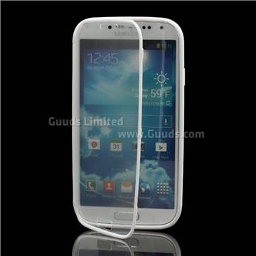 TPU Flip Cover with Transparent PC Screen Cover for Samsung Galaxy S4 i9500 i9502 i9505 - White