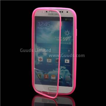 TPU Flip Cover with Transparent PC Screen Cover for Samsung Galaxy S4 i9500 i9502 i9505 - Rose