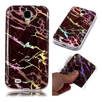 Black Brown Marble Pattern Bright Color Laser Soft TPU Case for Samsung Galaxy S4