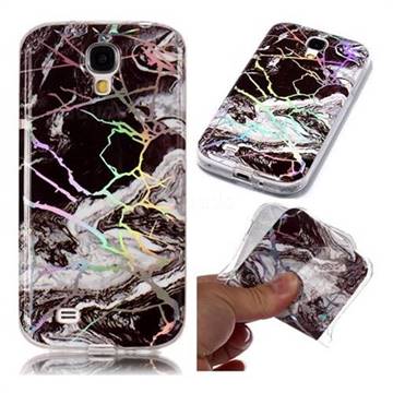 White Black Marble Pattern Bright Color Laser Soft TPU Case for Samsung Galaxy S4