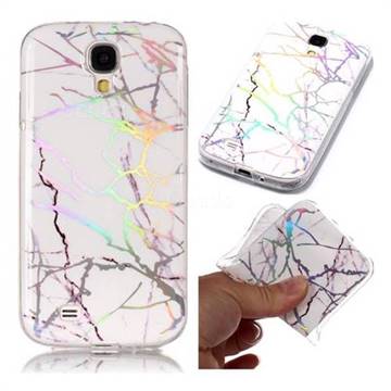 Color White Marble Pattern Bright Color Laser Soft TPU Case for Samsung Galaxy S4