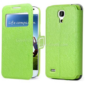 Call ID Feather Silk Series Leather Case for Samsung Galaxy S4 i9500 - Green
