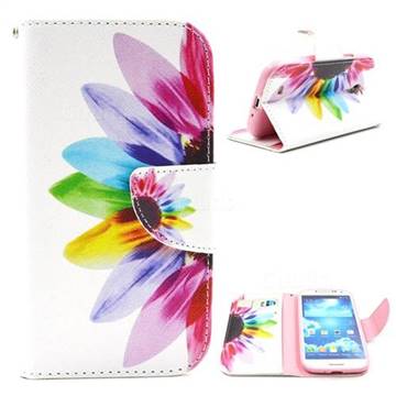 Seven-color Flowers Leather Wallet Case for Samsung Galaxy S4 i9500 i9505 i9508 i9507 i959 i9502