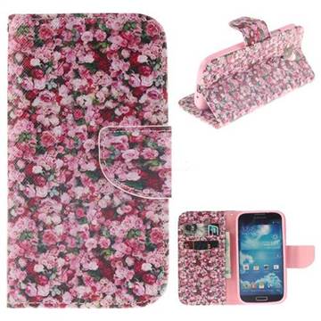 Intensive Floral PU Leather Wallet Case for Samsung Galaxy S4