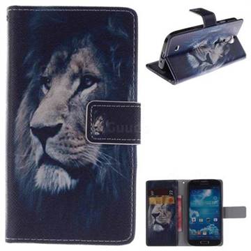 Lion Face PU Leather Wallet Case for Samsung Galaxy S4