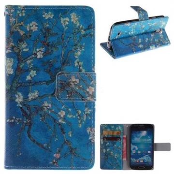 Apricot Tree PU Leather Wallet Case for Samsung Galaxy S4