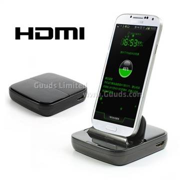Multi-function HDMI Dock Station for Samsung Galaxy S4 i9500 / S3 i9300 / Note 2 N7100 with Data Sync and Charger - Black