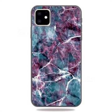 Marble 3D Embossed Relief Black TPU Cell Phone Back Cover for iPhone 11 (6.1 inch)