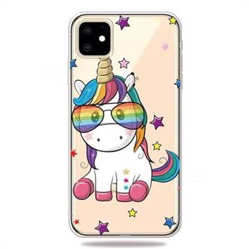 Glasses Unicorn Clear Varnish Soft Phone Back Cover for iPhone 11 (6.1 inch)