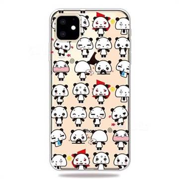 Mini Panda Clear Varnish Soft Phone Back Cover for iPhone 11 (6.1 inch)