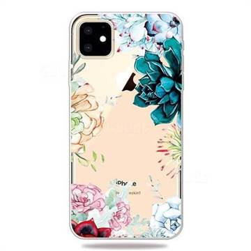 Gem Flower Clear Varnish Soft Phone Back Cover for iPhone 11 (6.1 inch)