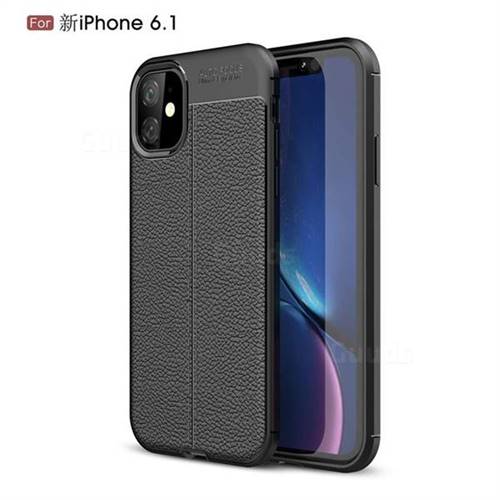 Luxury Auto Focus Litchi Texture Silicone TPU Back Cover for iPhone 11 (6.1 inch) - Black