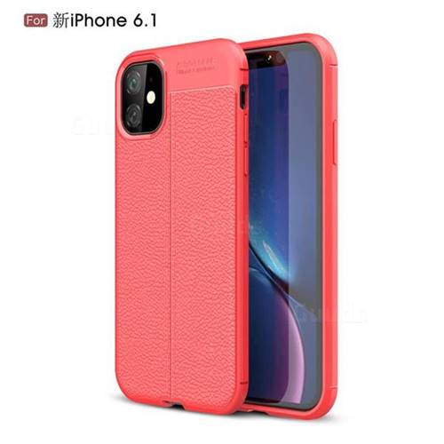Luxury Auto Focus Litchi Texture Silicone TPU Back Cover for iPhone 11 (6.1 inch) - Red