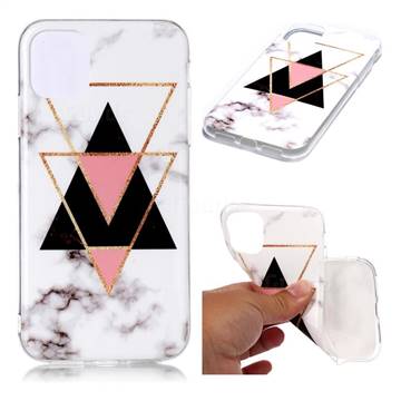 Inverted Triangle Black Soft TPU Marble Pattern Phone Case for iPhone 11 (6.1 inch)
