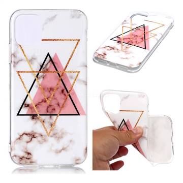 Inverted Triangle Powder Soft TPU Marble Pattern Phone Case for iPhone 11 (6.1 inch)