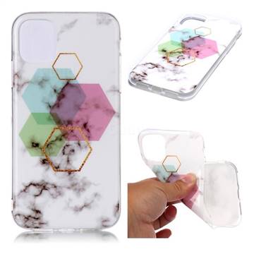 Hexagonal Soft TPU Marble Pattern Phone Case for iPhone 11 (6.1 inch)