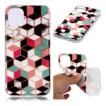 Three-dimensional Square Soft TPU Marble Pattern Phone Case for iPhone 11 (6.1 inch)