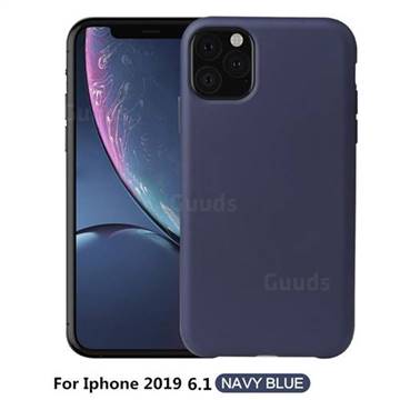 Howmak Slim Liquid Silicone Rubber Shockproof Phone Case Cover for iPhone 11 (6.1 inch) - Midnight Blue
