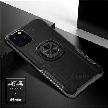 Knight Armor Anti Drop PC + Silicone Invisible Ring Holder Phone Cover for iPhone 11 (6.1 inch) - Black