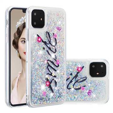 Smile Flower Dynamic Liquid Glitter Quicksand Soft TPU Case for iPhone 11 (6.1 inch)