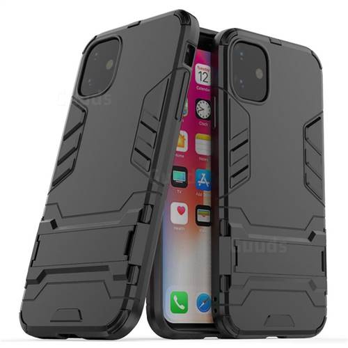 Armor Premium Tactical Grip Kickstand Shockproof Dual Layer Rugged Hard Cover for iPhone 11 (6.1 inch) - Black