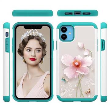 Pearl Flower Shock Absorbing Hybrid Defender Rugged Phone Case Cover for iPhone 11 (6.1 inch)