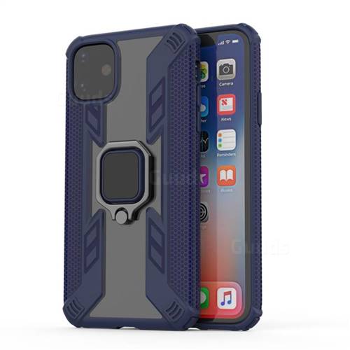 Predator Armor Metal Ring Grip Shockproof Dual Layer Rugged Hard Cover for iPhone 11 (6.1 inch) - Blue