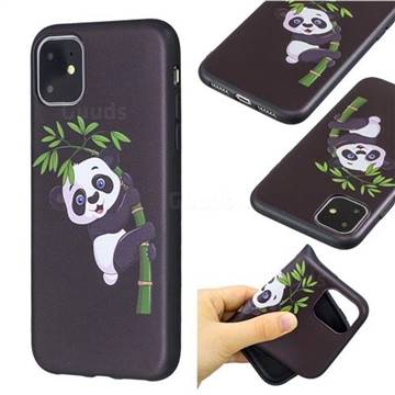 Bamboo Panda 3D Embossed Relief Black Soft Back Cover for iPhone 11 (6.1 inch)