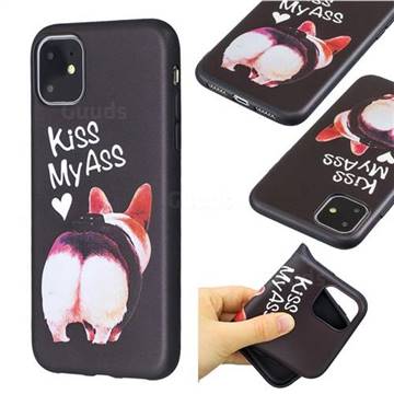 Lovely Pig Ass 3D Embossed Relief Black Soft Back Cover for iPhone 11 (6.1 inch)
