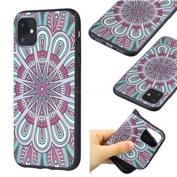 Mandala 3D Embossed Relief Black Soft Back Cover for iPhone 11 (6.1 inch)