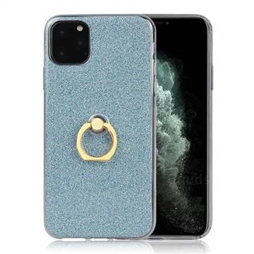 Luxury Soft TPU Glitter Back Ring Cover with 360 Rotate Finger Holder Buckle for iPhone 11 (6.1 inch) - Blue