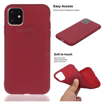 Soft Matte Silicone Phone Cover for iPhone 11 (6.1 inch) - Wine Red