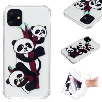 Three Pandas Anti-fall Clear Varnish Soft TPU Back Cover for iPhone 11 (6.1 inch)