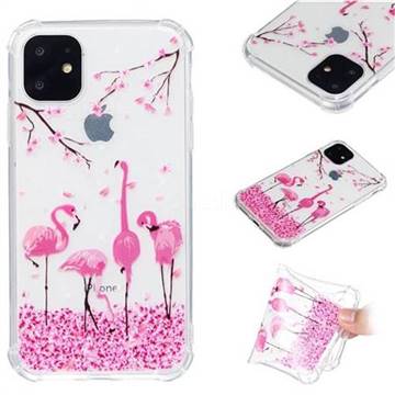Cherry Flamingo Anti-fall Clear Varnish Soft TPU Back Cover for iPhone 11 (6.1 inch)