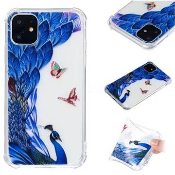 Peacock Butterfly Anti-fall Clear Varnish Soft TPU Back Cover for iPhone 11 (6.1 inch)