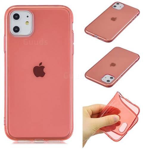 Transparent Jelly Mobile Phone Case for iPhone 11 (6.1 inch) - Red