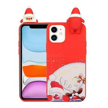 Santa Claus Elk Christmas Xmax Soft 3D Doll Silicone Case for iPhone 11 (6.1 inch)