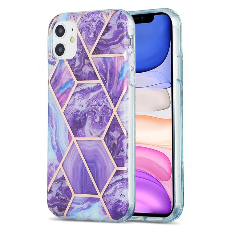 Purple Gagic Marble Pattern Galvanized Electroplating Protective Case Cover for iPhone 11 (6.1 inch)