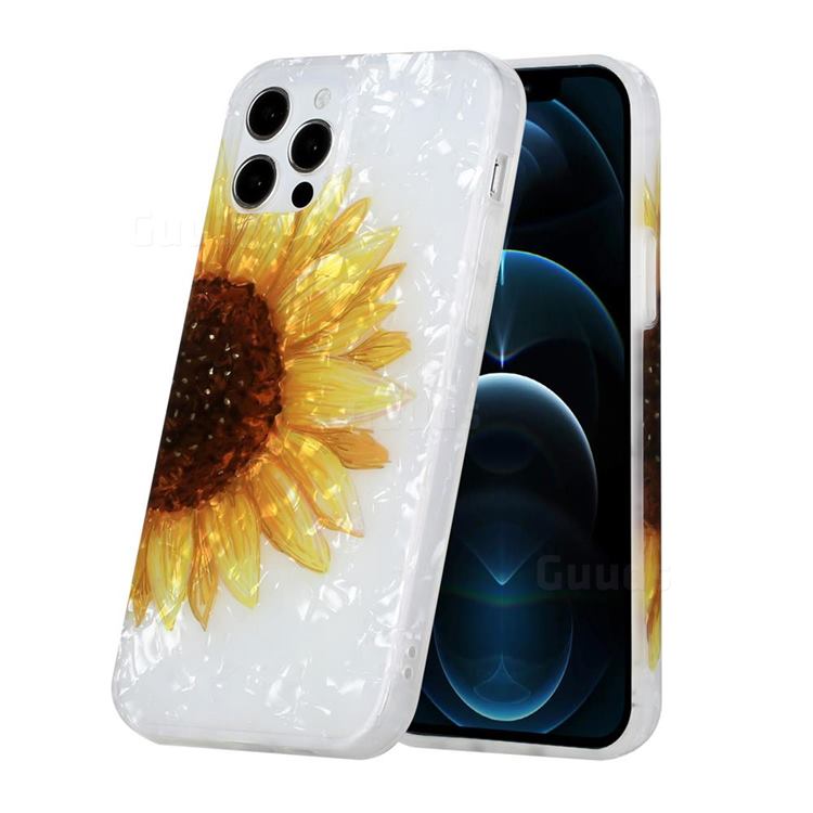 Face Sunflower Shell Pattern Glossy Rubber Silicone Protective Case Cover for iPhone 11 (6.1 inch)