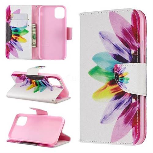 Seven-color Flowers Leather Wallet Case for iPhone 11