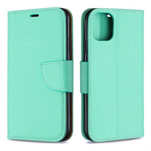 Classic Luxury Litchi Leather Phone Wallet Case for iPhone 11 - Green