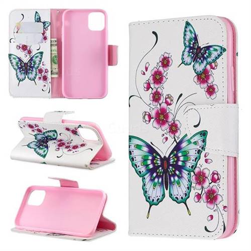 Peach Butterflies Leather Wallet Case for iPhone 11