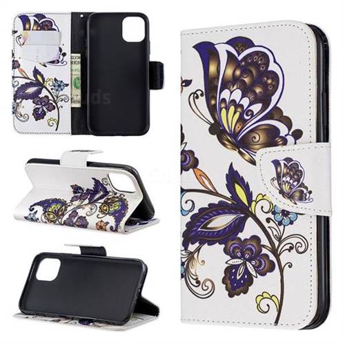Butterflies and Flowers Leather Wallet Case for iPhone 11