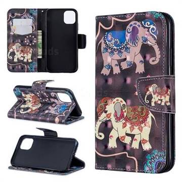 Totem Elephant 3D Painted Leather Wallet Phone Case for iPhone 11