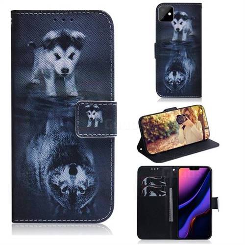Wolf and Dog PU Leather Wallet Case for iPhone 11 (6.1 inch)
